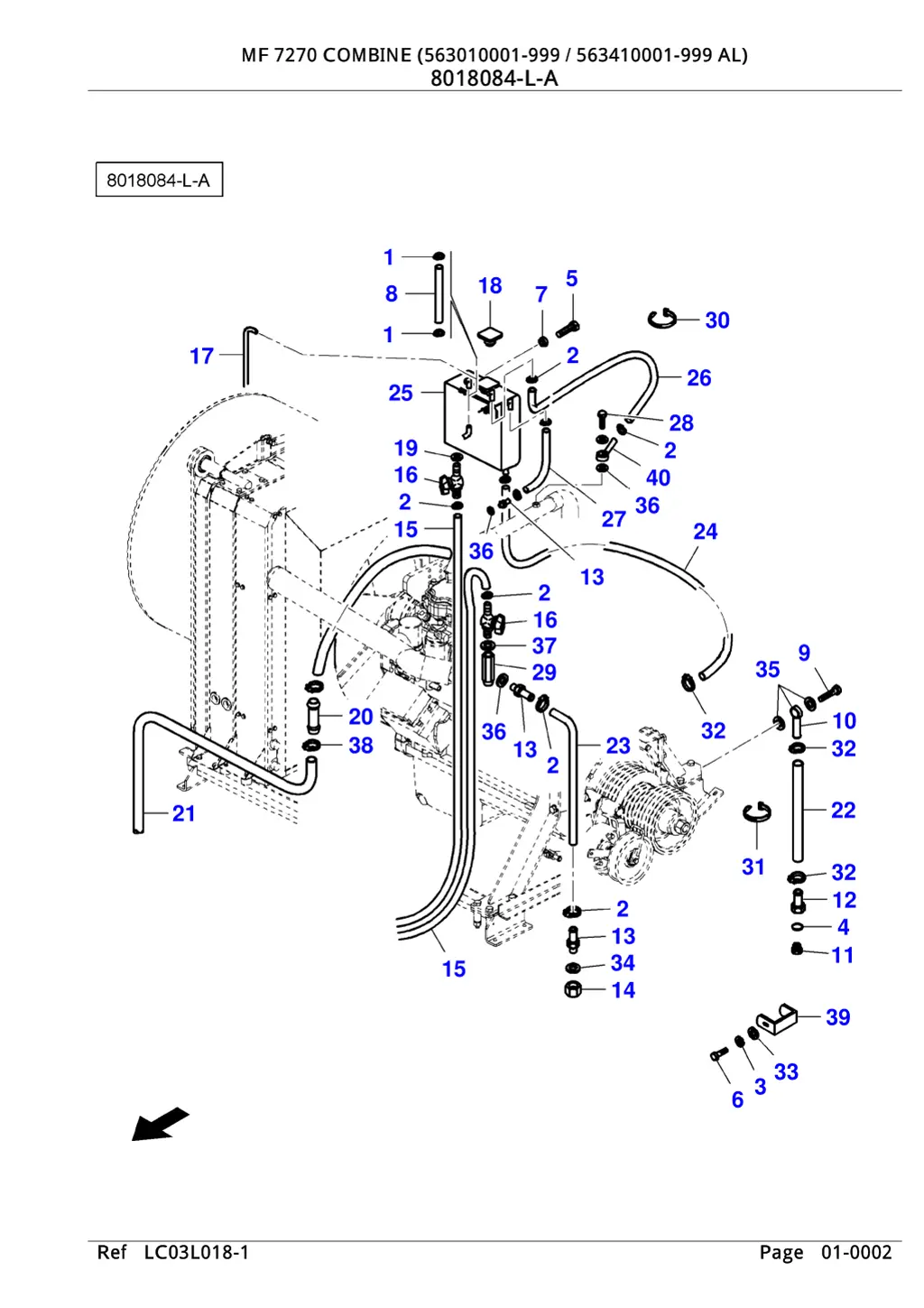 mf 7270 combine 563010001 999 563410001 1