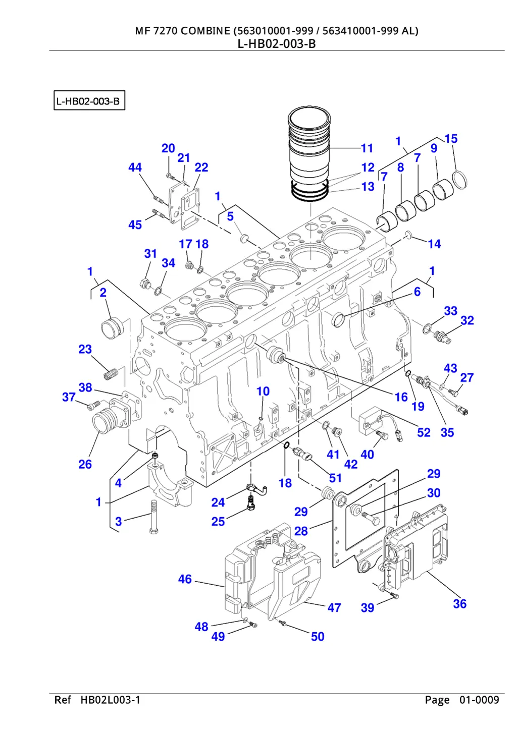 mf 7270 combine 563010001 999 563410001 8