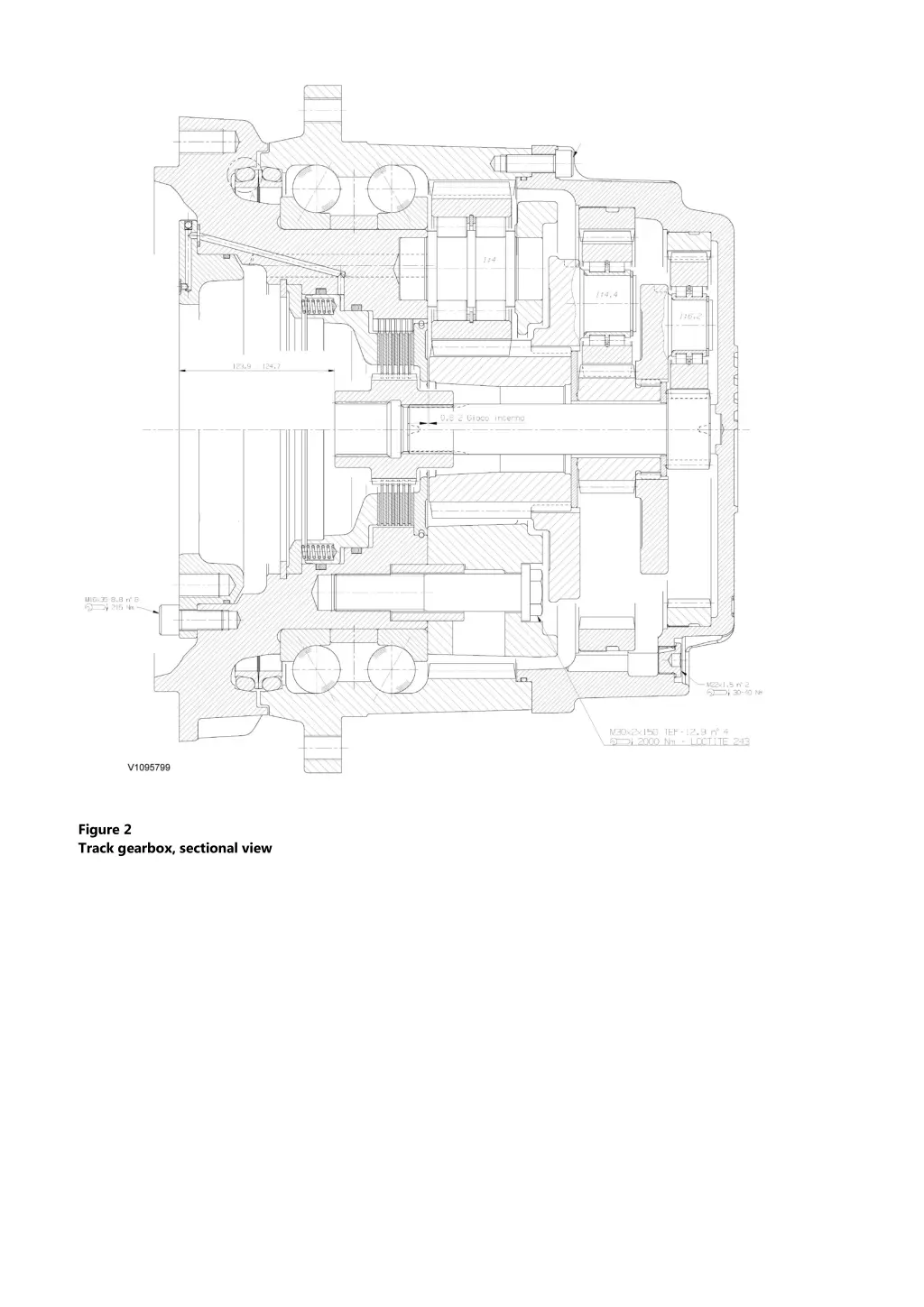 figure 2 track gearbox sectional view