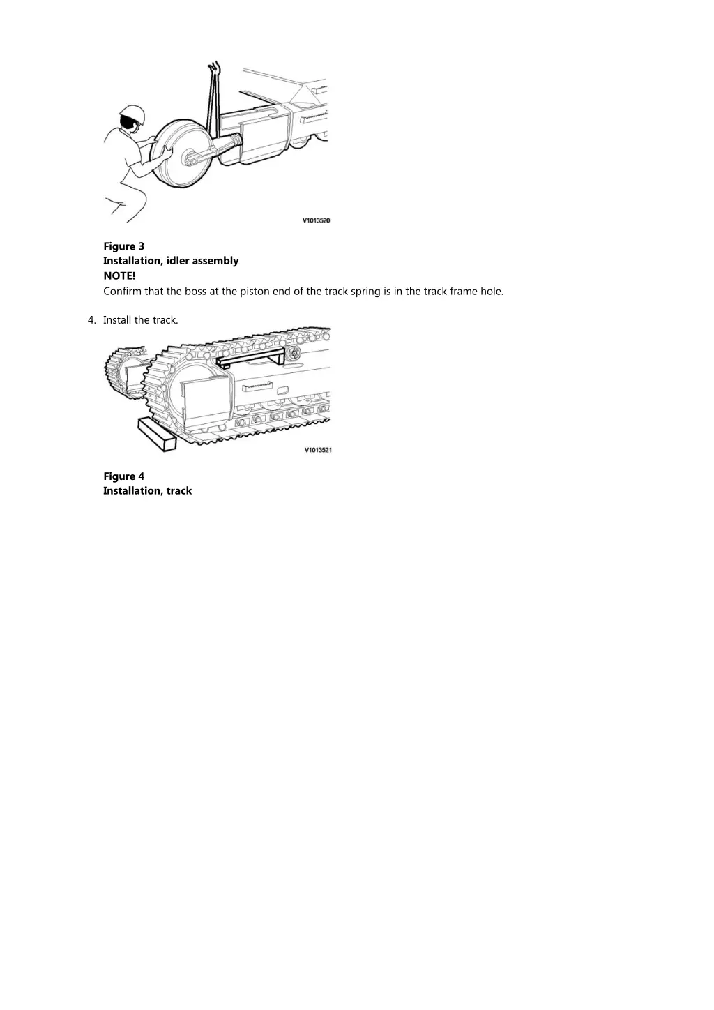 figure 3 installation idler assembly note confirm