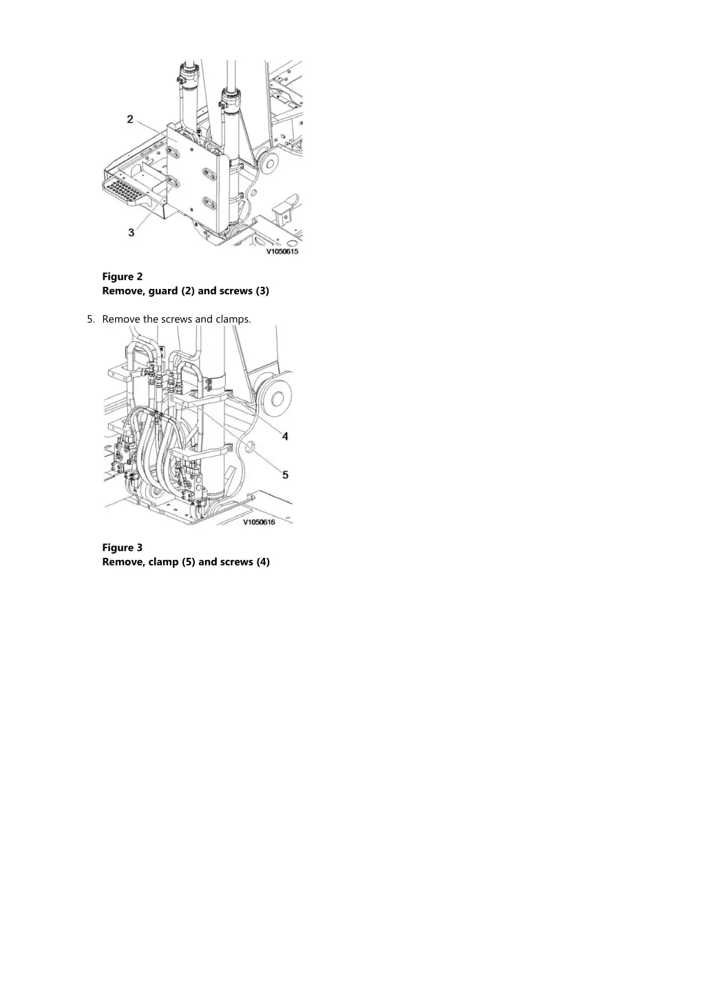 figure 2 remove guard 2 and screws 3