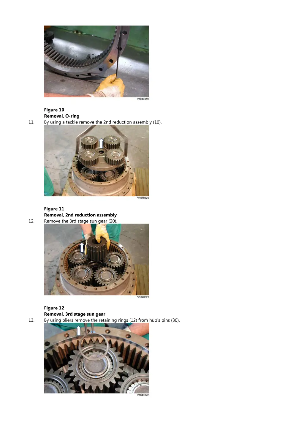 figure 10 removal o ring by using a tackle remove