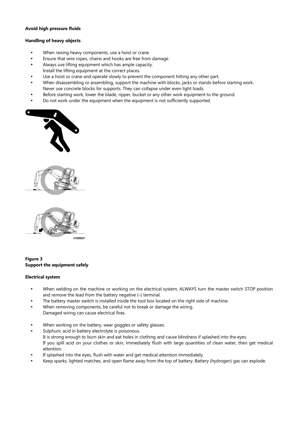 avoid high pressure fluids