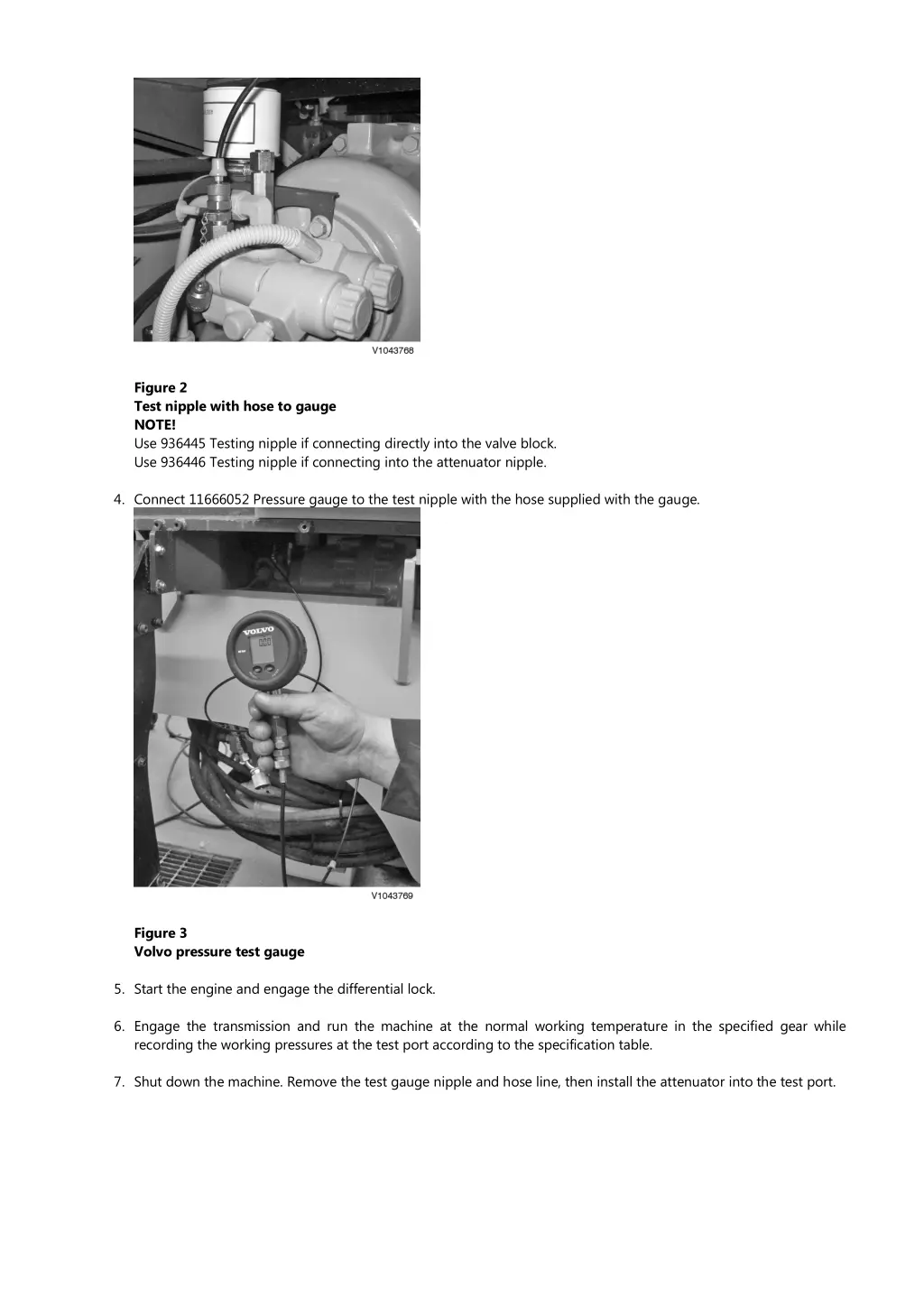 figure 2 test nipple with hose to gauge note