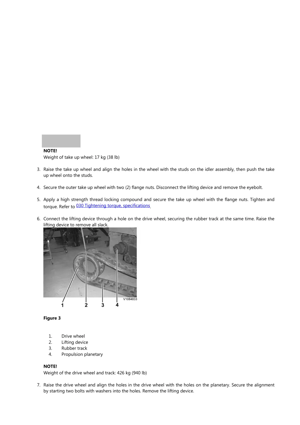 figure 2 threaded holes note weight of take