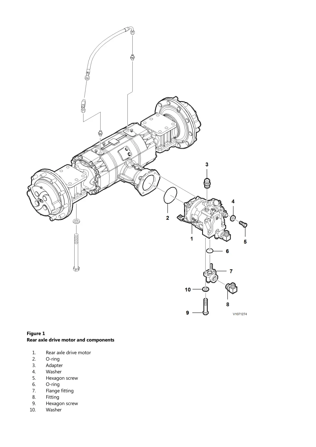 figure 1 rear axle drive motor and components