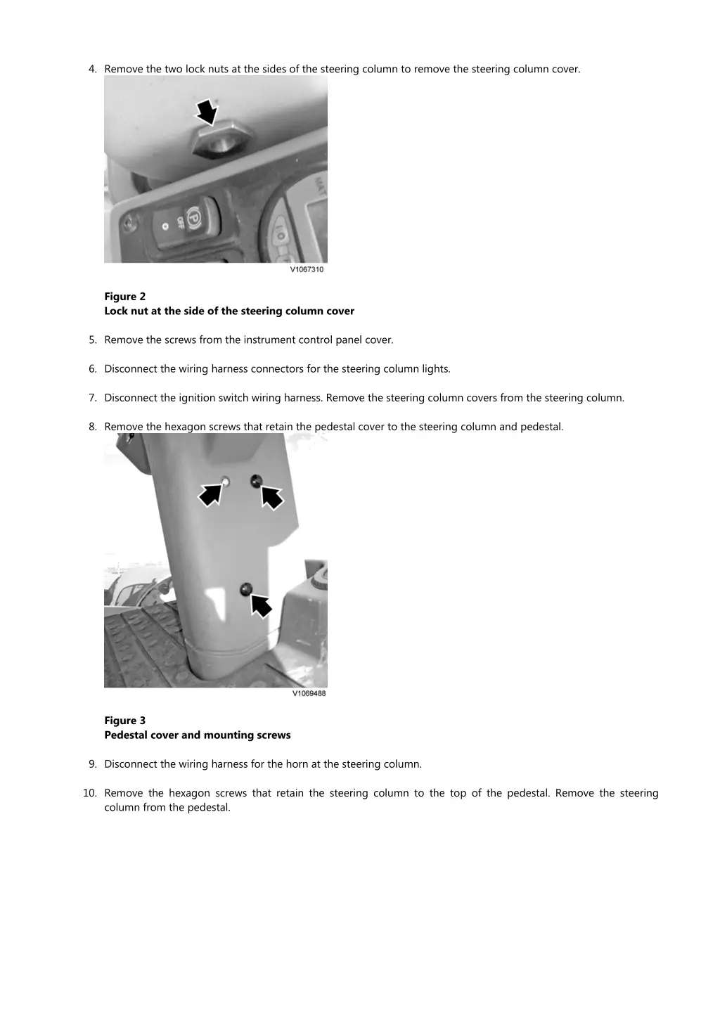 4 remove the two lock nuts at the sides