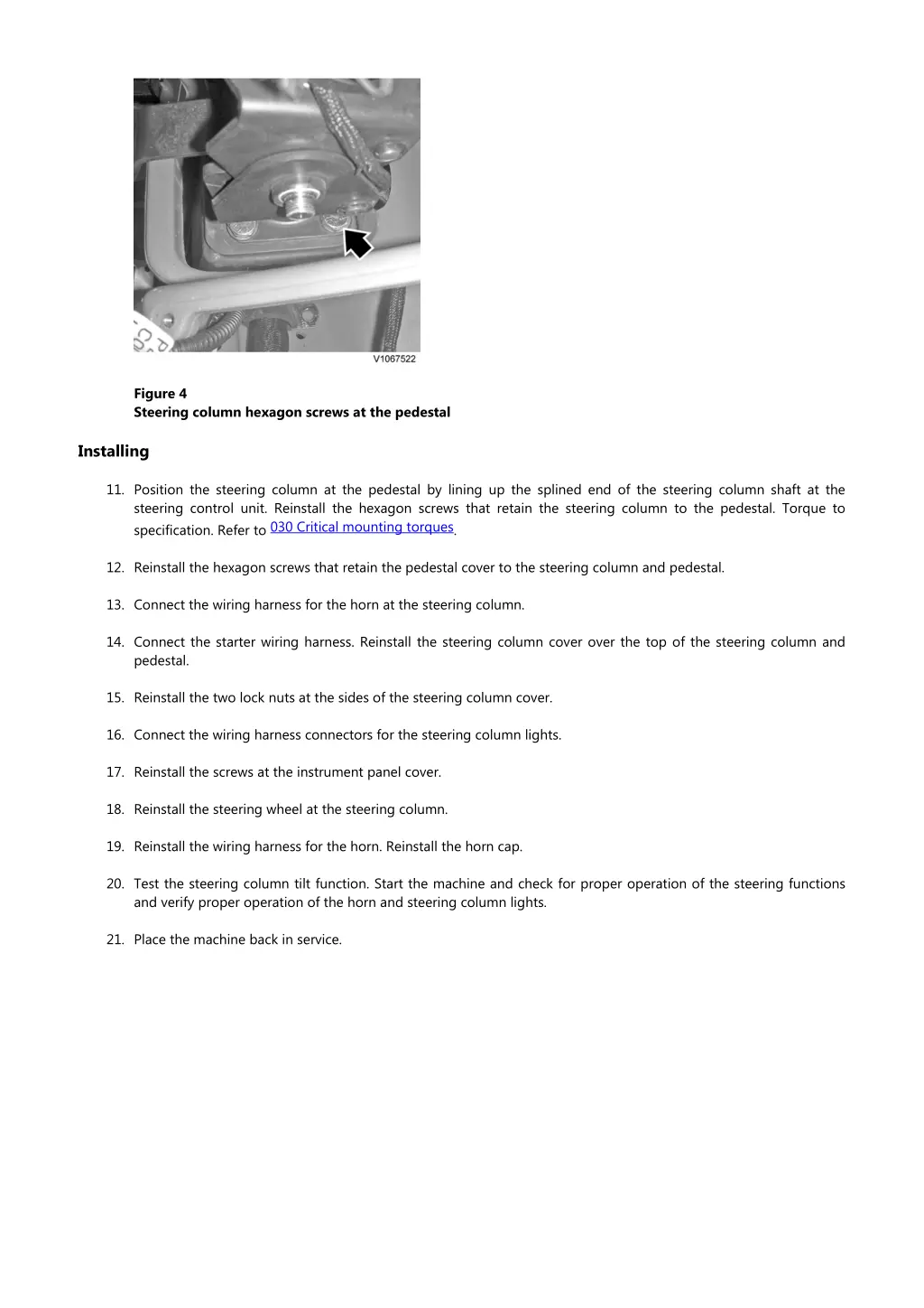 figure 4 steering column hexagon screws