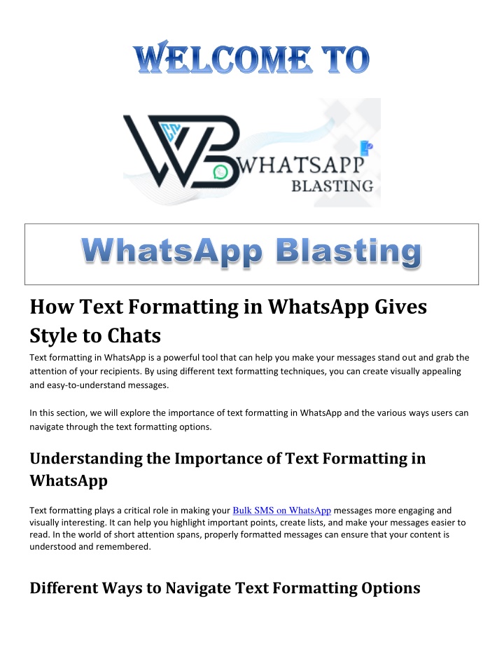 how text formatting in whatsapp gives style