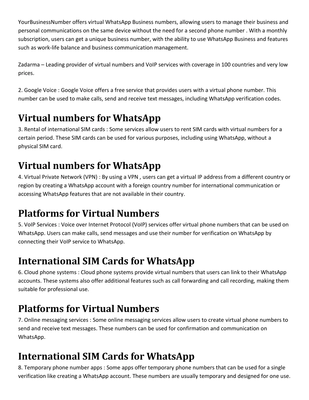 yourbusinessnumber offers virtual whatsapp