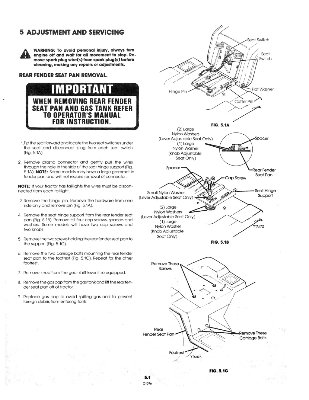 5 adjustment and servicing