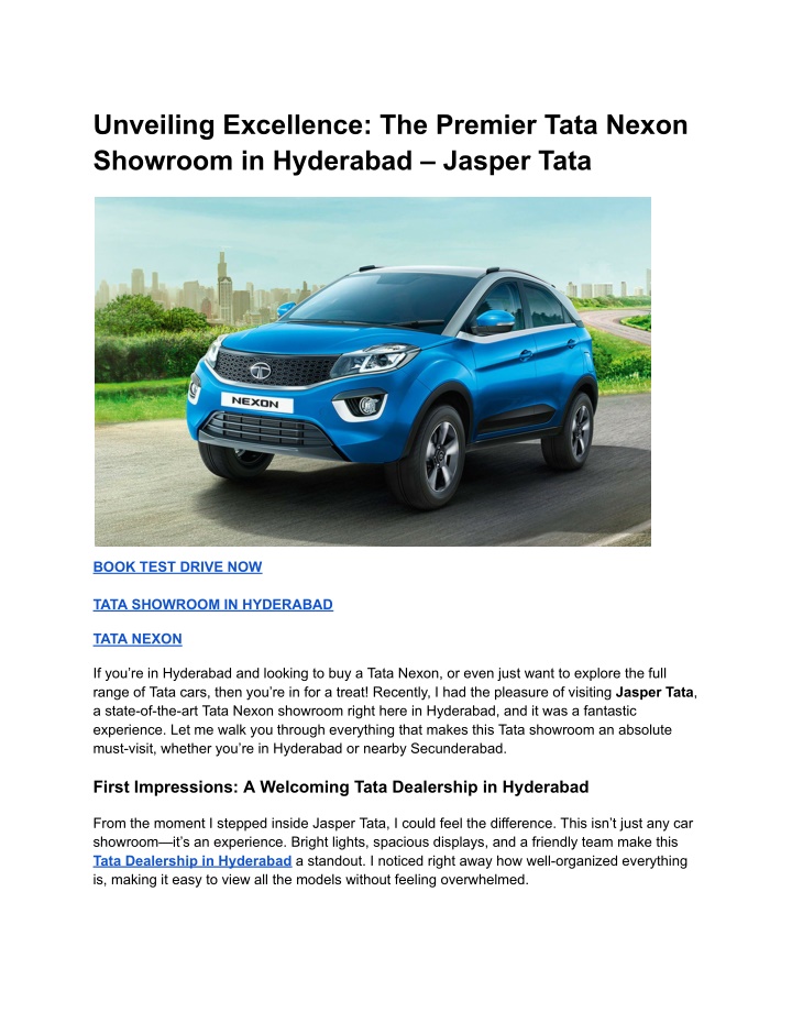 unveiling excellence the premier tata nexon