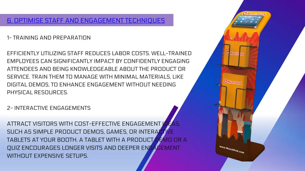 6 optimise staff and engagement techniques