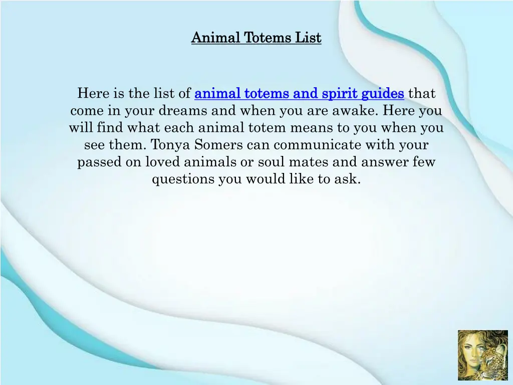 animal totems list animal totems list