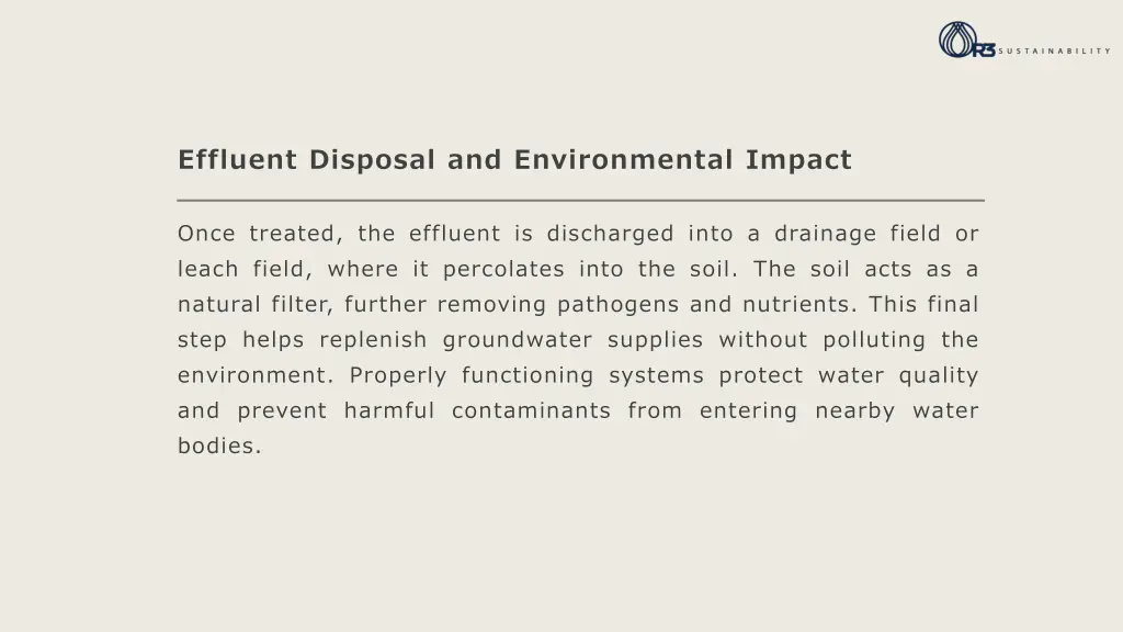 effluent disposal and environmental impact