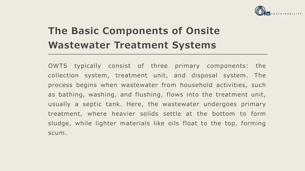 the basic components of onsite wastewater