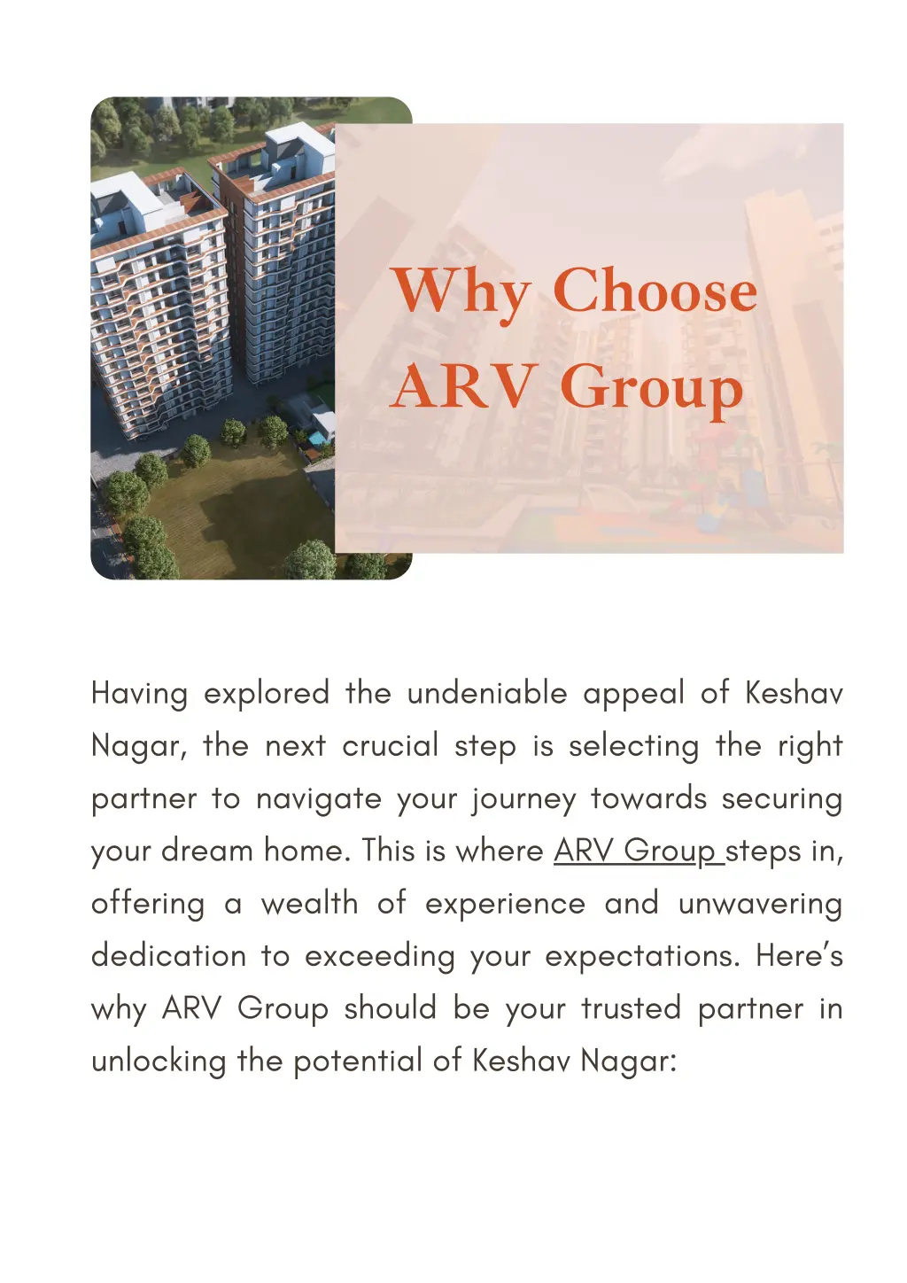 why choose arv group