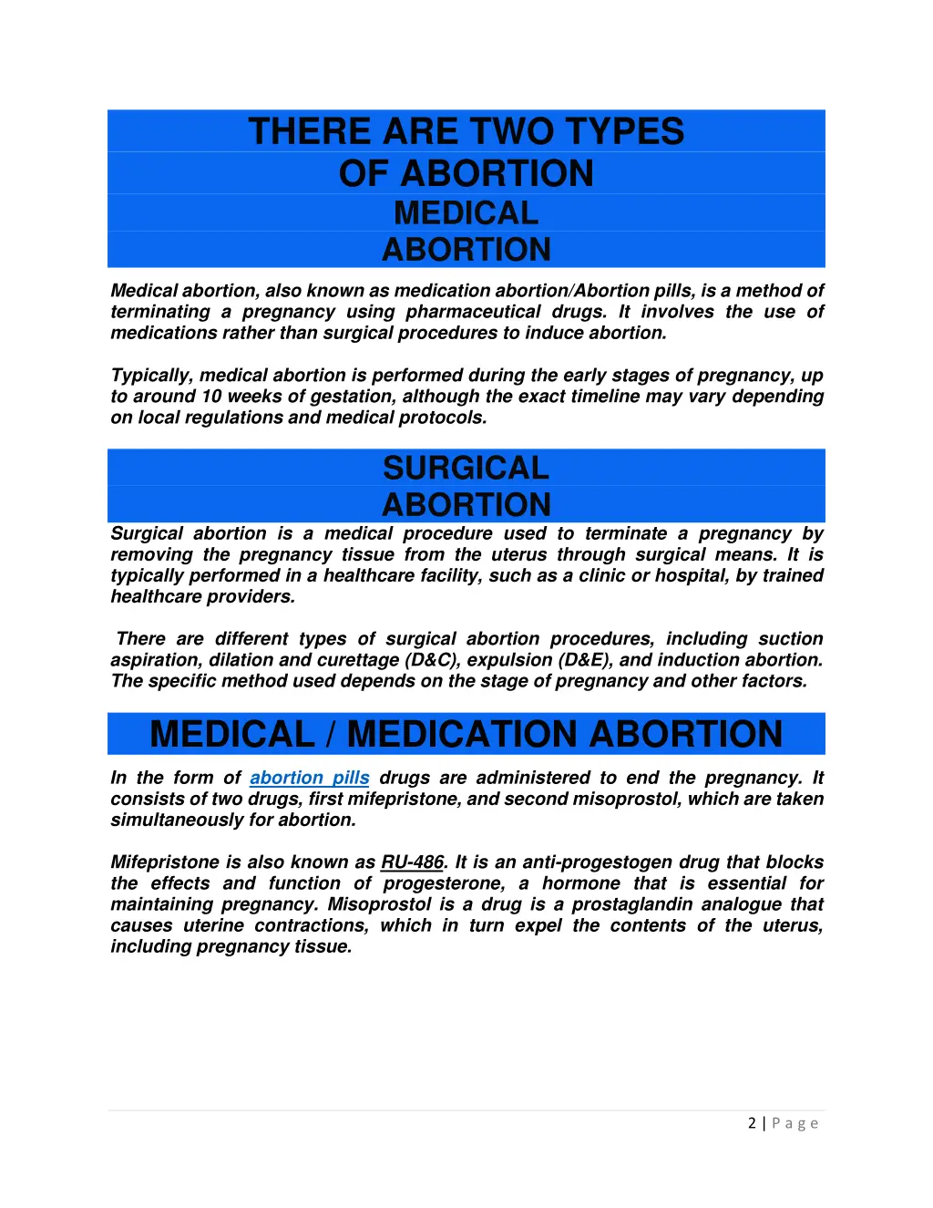 there are two types of abortion medical abortion