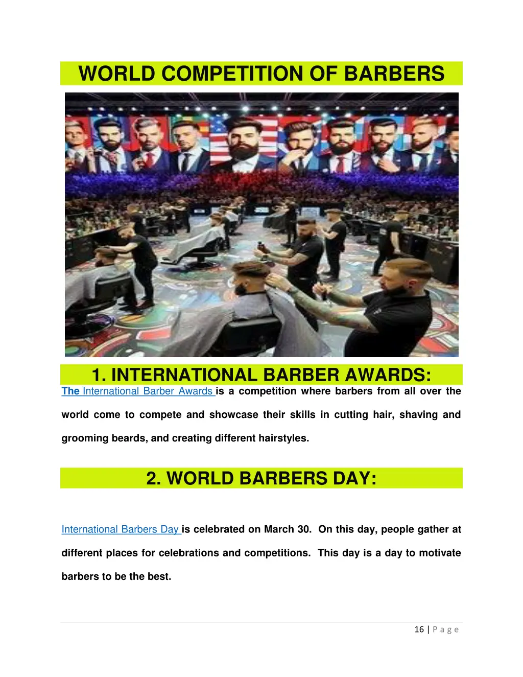 world competition of barbers