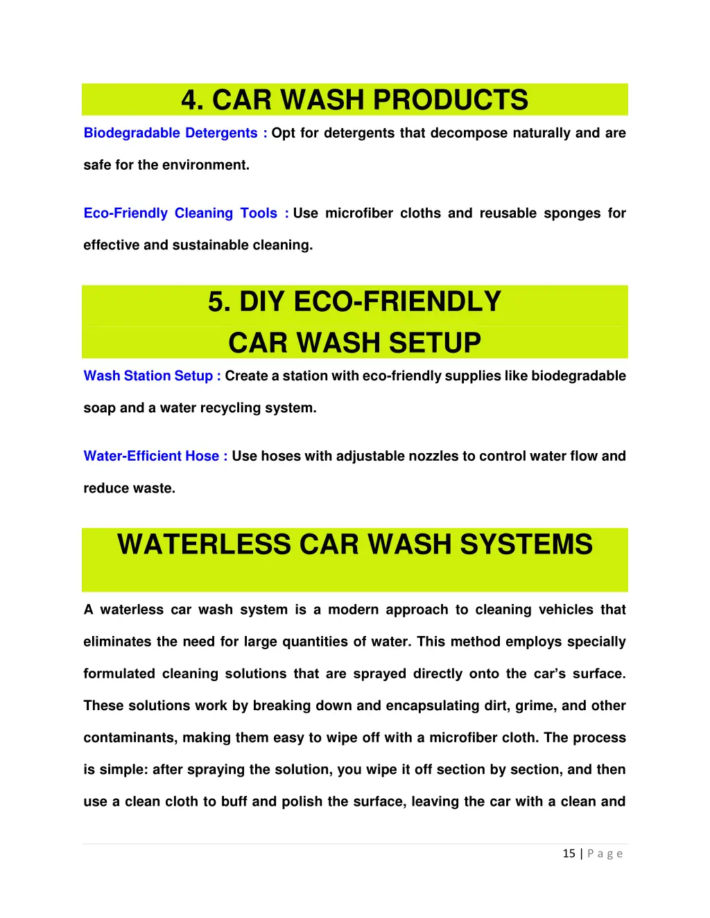 4 car wash products