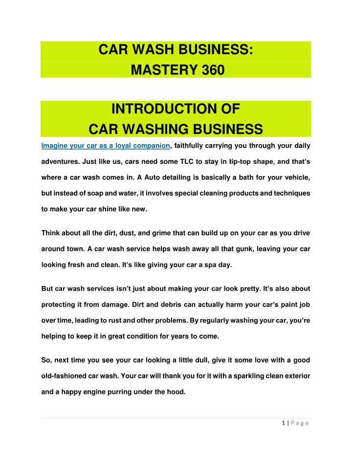 car wash business mastery 360