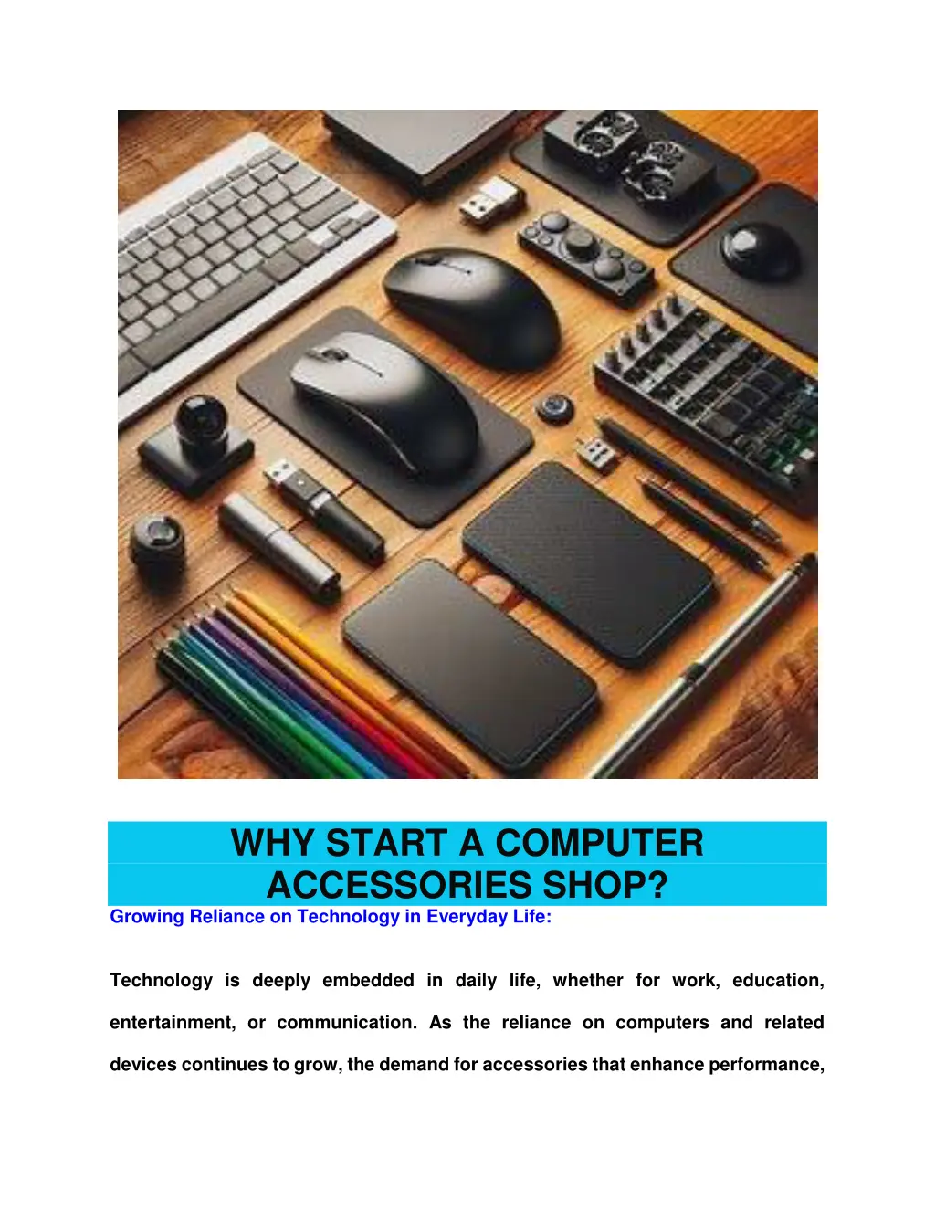 why start a computer accessories shop growing