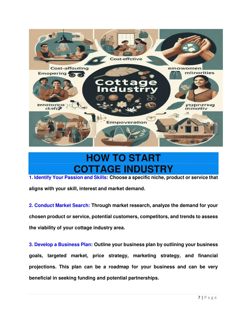 how to start cottage industry 1 identify your