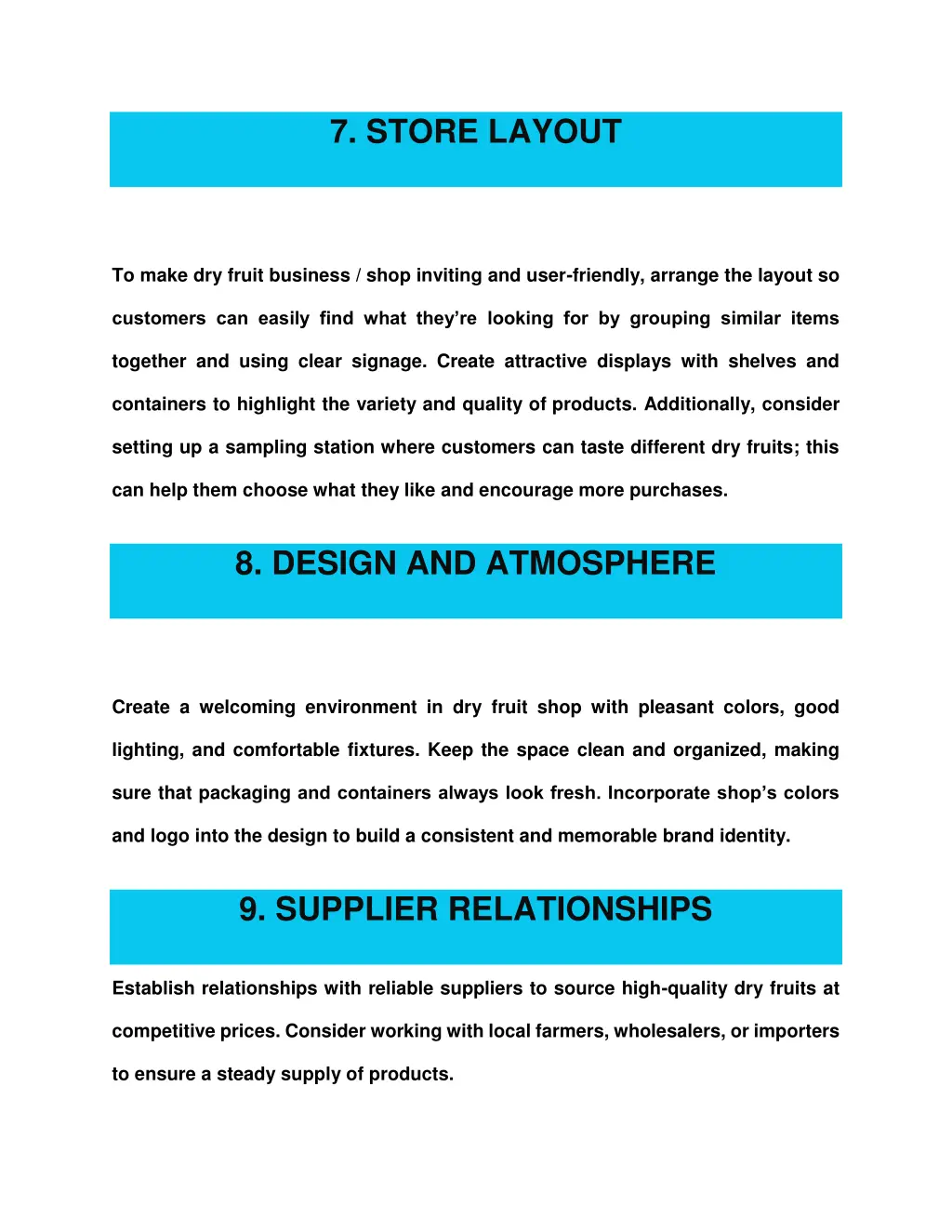 7 store layout