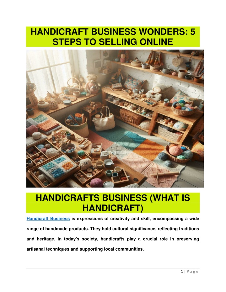 handicraft business wonders 5 steps to selling