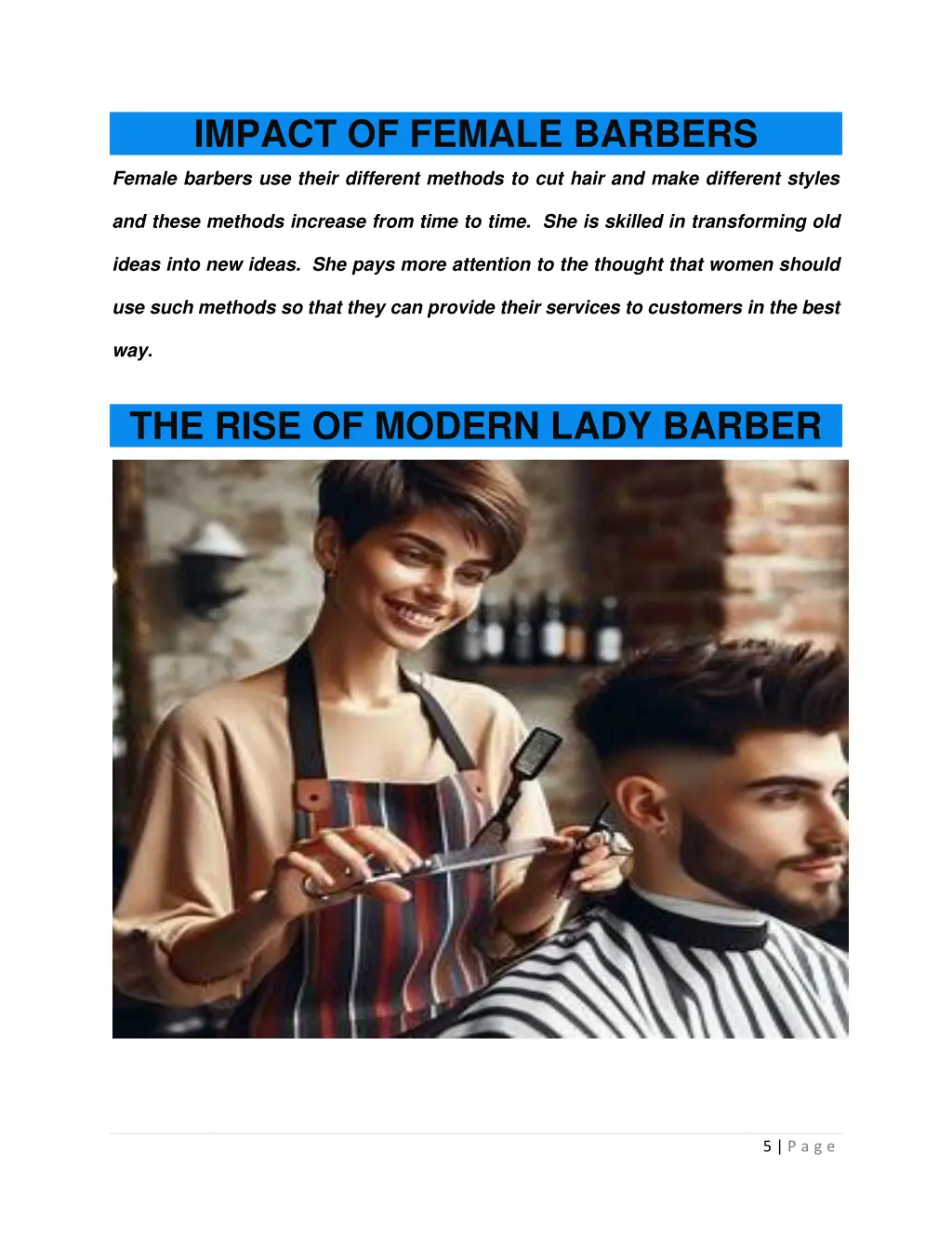 impact of female barbers