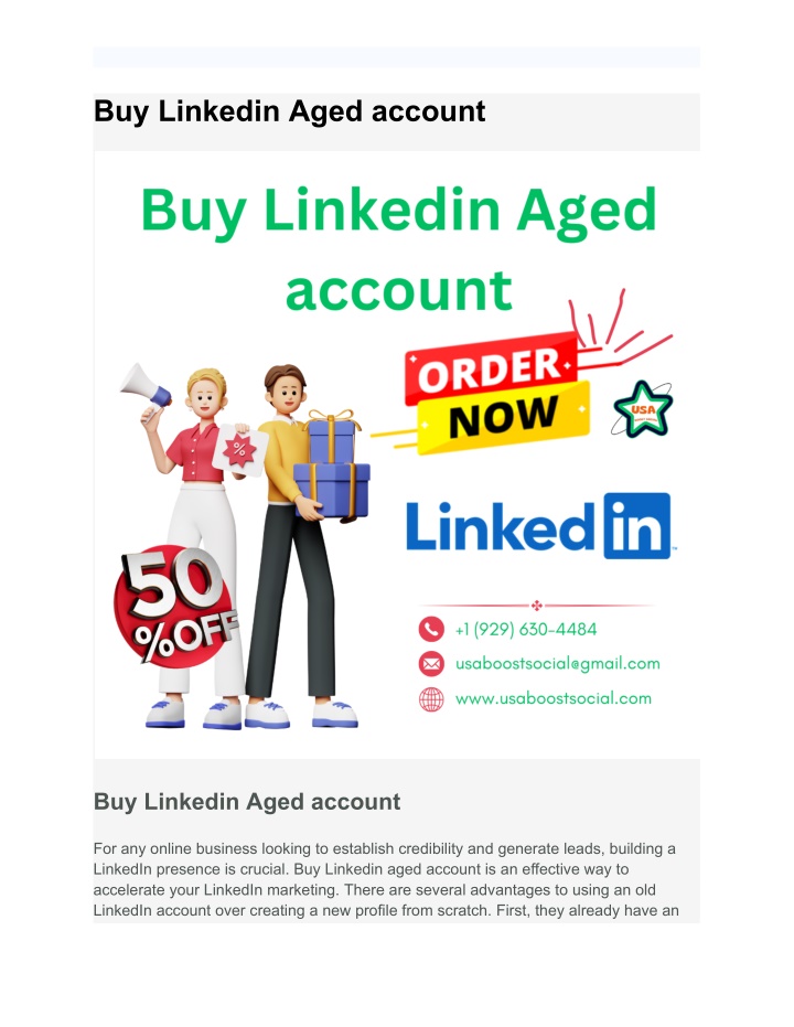 buy linkedin aged account