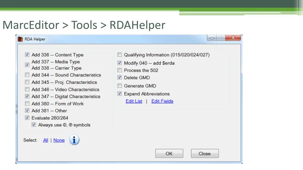 marceditor tools rdahelper