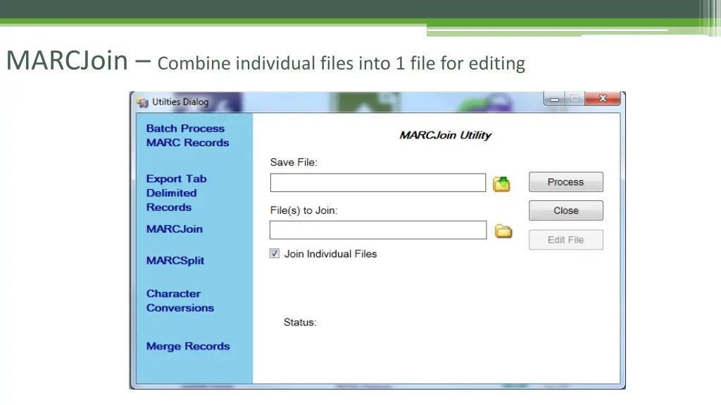 marcjoin combine individual files into 1 file