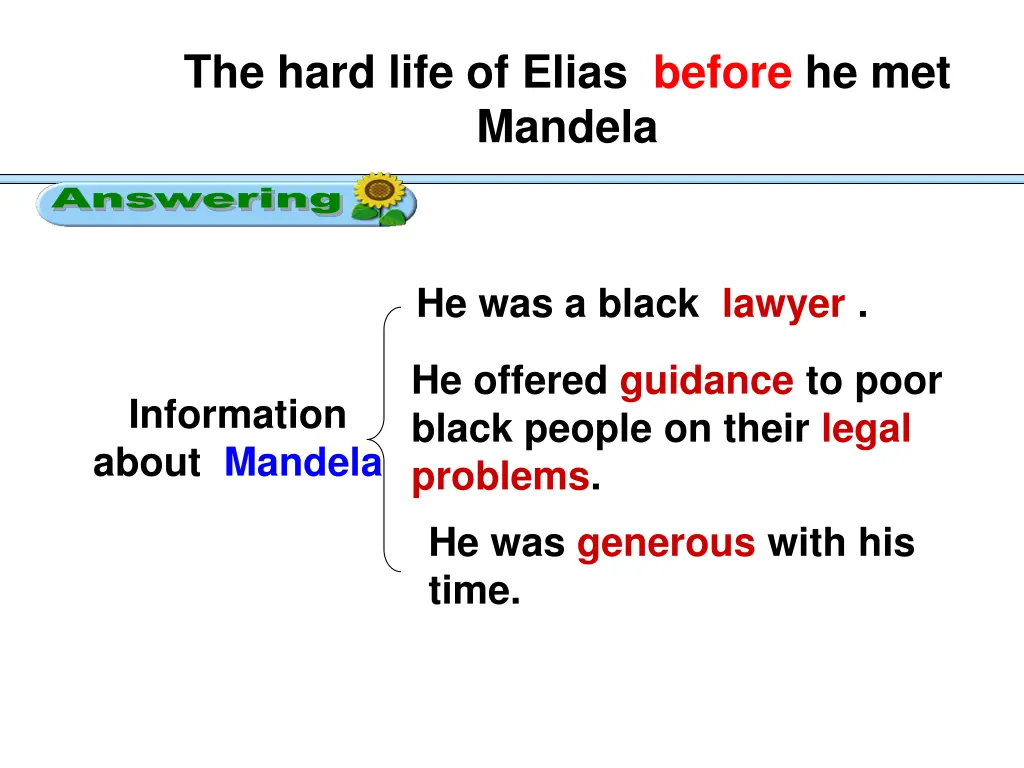 the hard life of elias before he met mandela