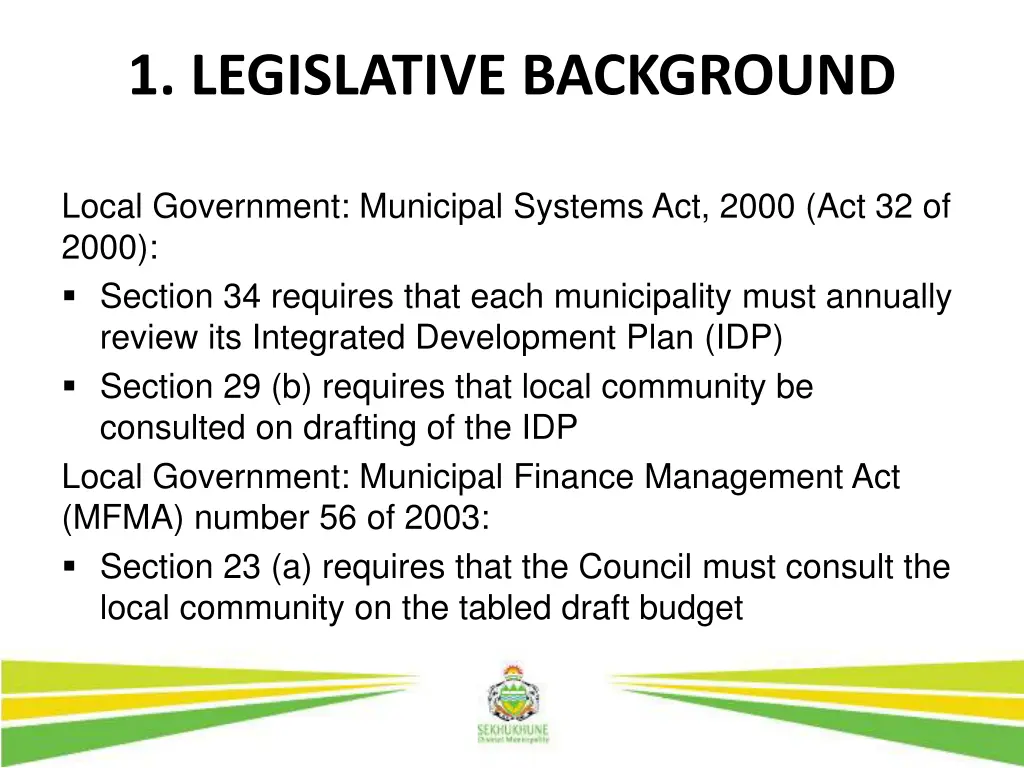 1 legislative background