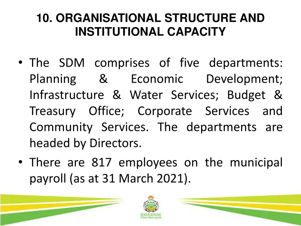 10 organisational structure and institutional