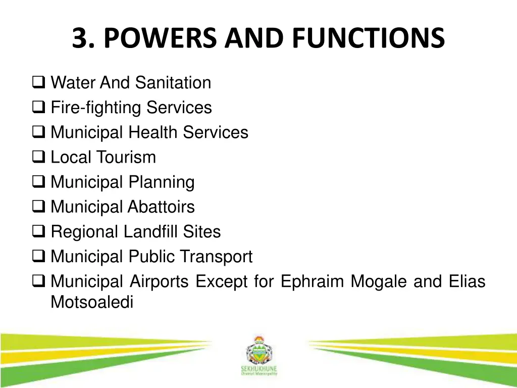 3 powers and functions