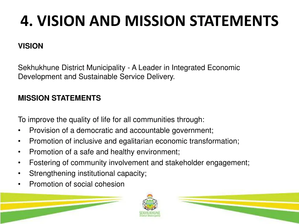 4 vision and mission statements