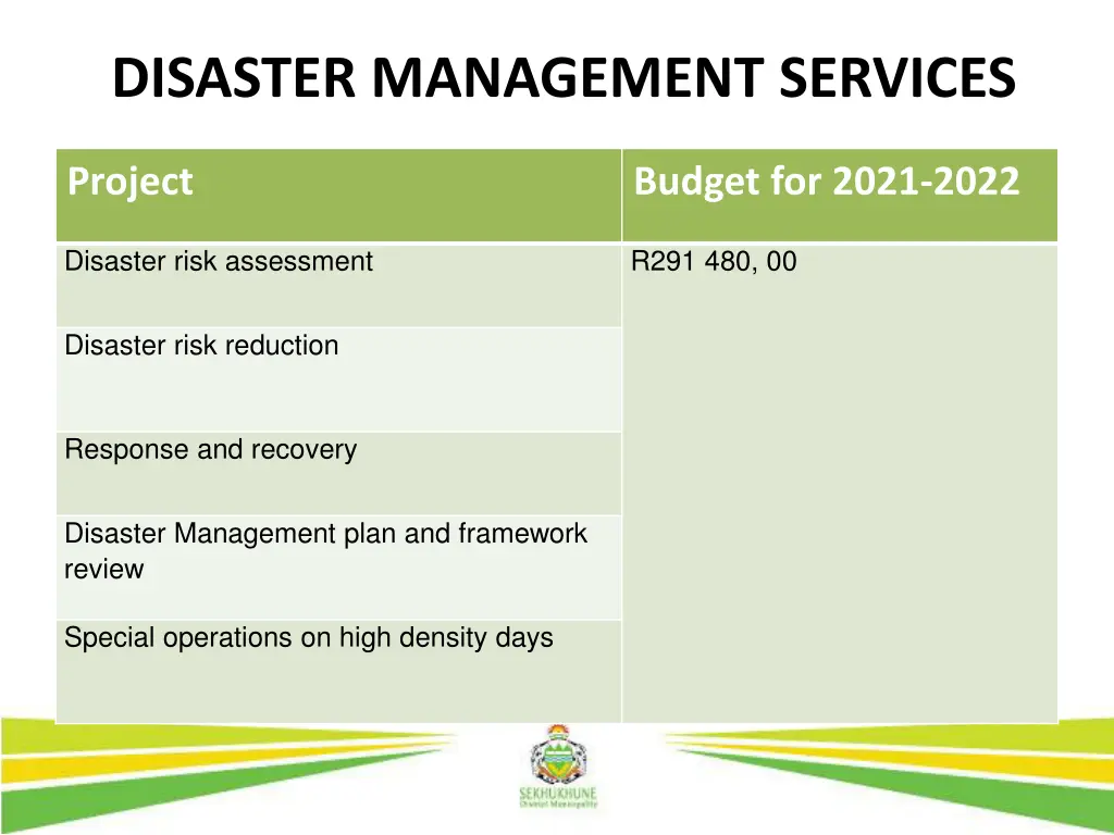 disaster management services