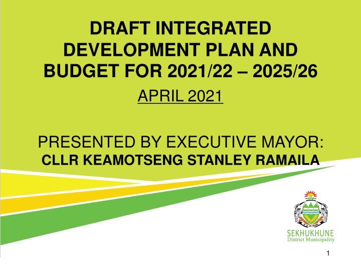 draft integrated development plan and budget