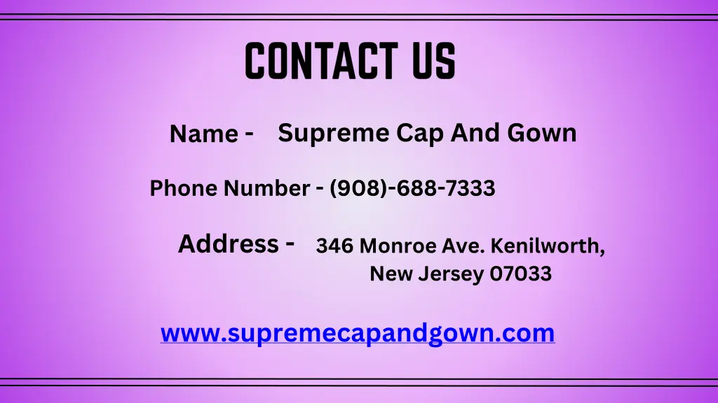 name supreme cap and gown