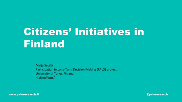 citizens initiatives in finland