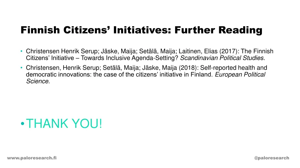 finnish citizens initiatives further reading