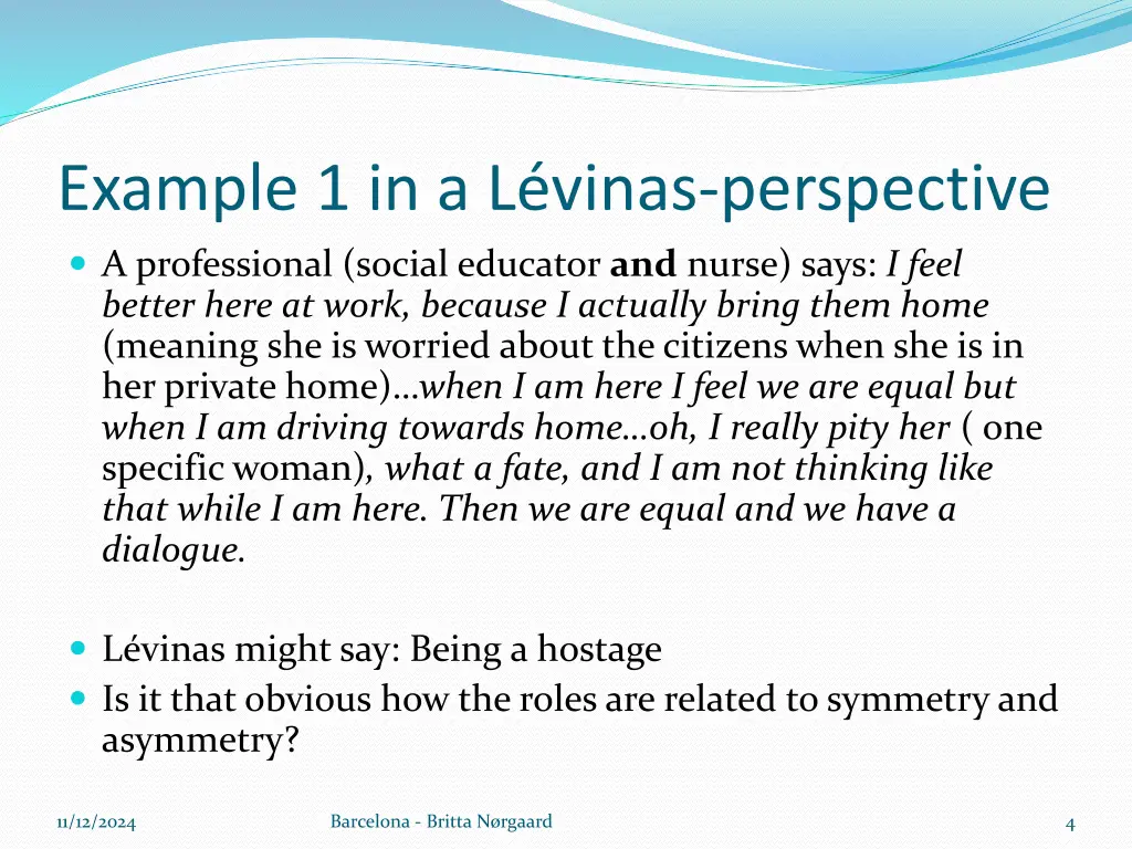 example 1 in a l vinas perspective