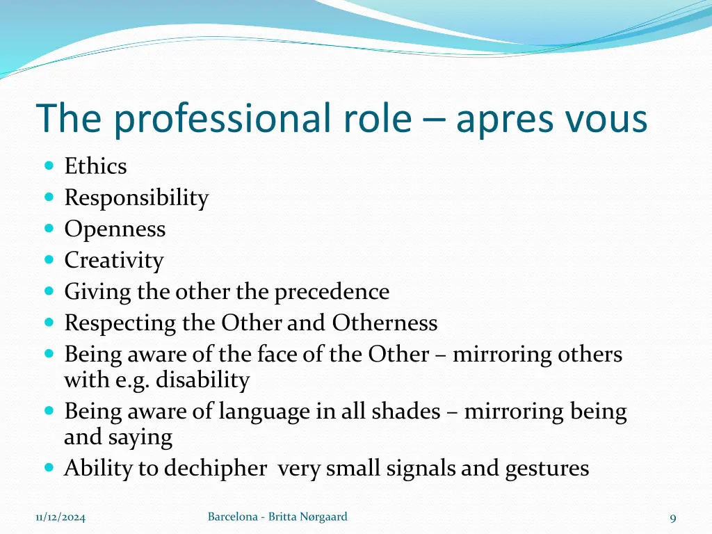 the professional role apres vous