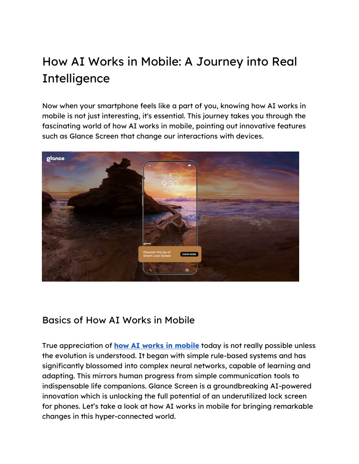 how ai works in mobile a journey into real