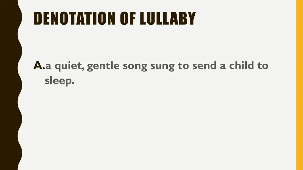 denotation of lullaby 1