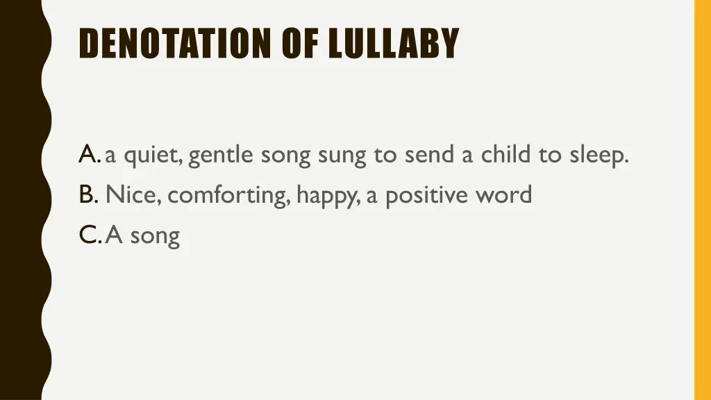 denotation of lullaby