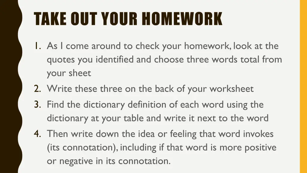 take out your homework