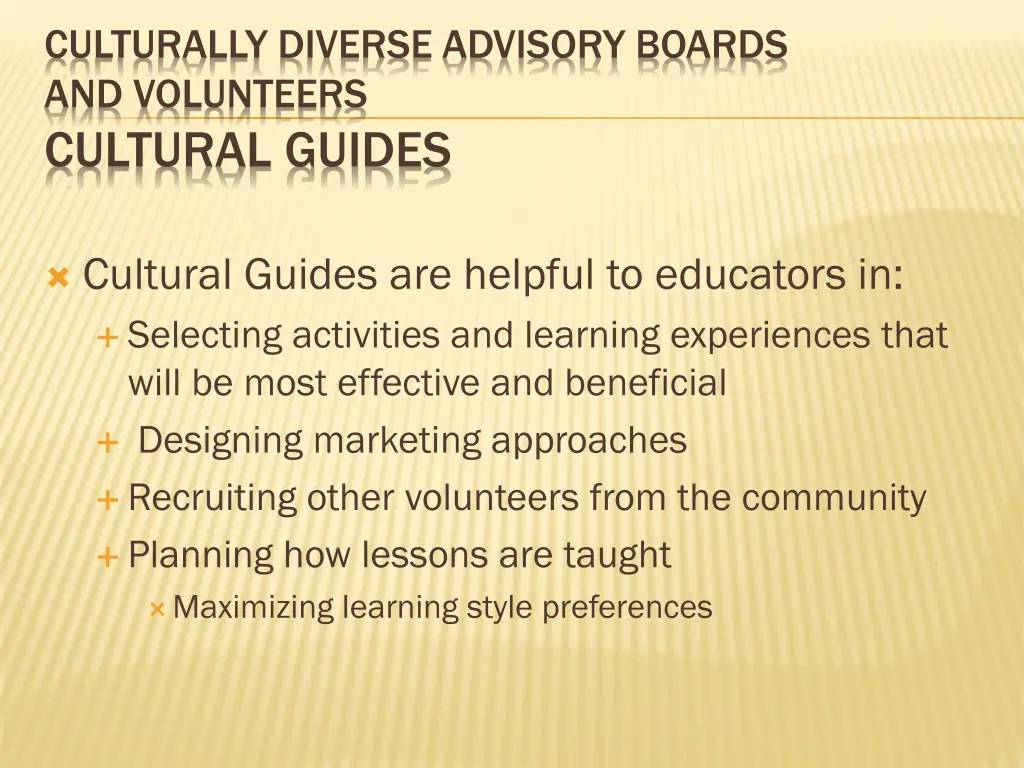 culturally diverse advisory boards and volunteers 5